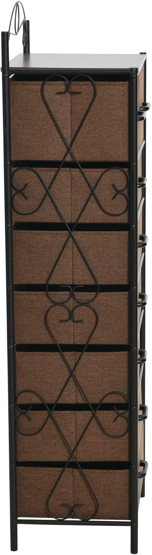 Household Essentials Walnut & Iron Eight-Drawer Dresser Tower - Image 5