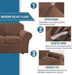 H.VERSAILTEX Rich Velvet Stretch 2 Piece Cover Chair Slipcover Sofa Cover - Image 3