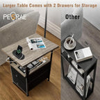 PESRAE Floor Lamp with Table & 2 Drawers, End Table with 3 Color Temperature - Image 6