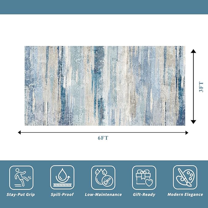 Kitchen Washable 3x6 Runner Rug - Image 2