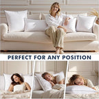 MIULEE Goose Feather Down 22x22 Pillow Insert Set of 2 - Image 3