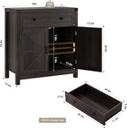 HOSTACK Coffee Bar Cabinet, Kitchen Storage Cabinet, Modern Farmhouse Buffet - Image 3