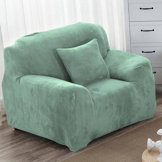 vctops 1-Piece Velvet Plush Stretch Chair Sofa Slipcover Soft Fuzzy Fluffy by vctops
