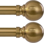 2 Pack Warm Gold Curtain Rods for Windows 28 to 48 Inch 1" Diameter Short Small by Unknown