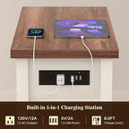 Narrow End Table with Charging Station - Image 9