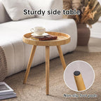 Round Side Table, Boho Circle End Table Coffee Table - Image 6