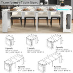 Extendable Dining Table with Charging Station, Convertible Folding Console Table - Image 4