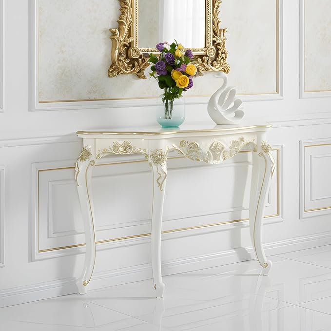 Vintage French Console Table, Wood Entryway Table - Image 7