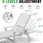 Outdoor Lounge Chair with 5-Position Adjustable, Outside Lounge Chair with Cup - Image 4