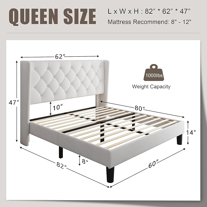 Einhomn Queen Size Platform Bed Frame - Image 2