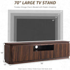 70" Fluted TV Stand for TVs Up to 80", Mid Century Modern Entertainment Center - Image 2