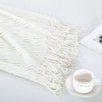 BOURINA Off White Throw Blanket 50x60 Inches Throw Textured Solid Soft Sofa - Image 6