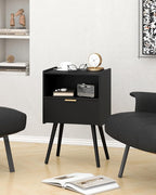 JOONEE Black Nightstand, Modern Bedside Table - Image 7