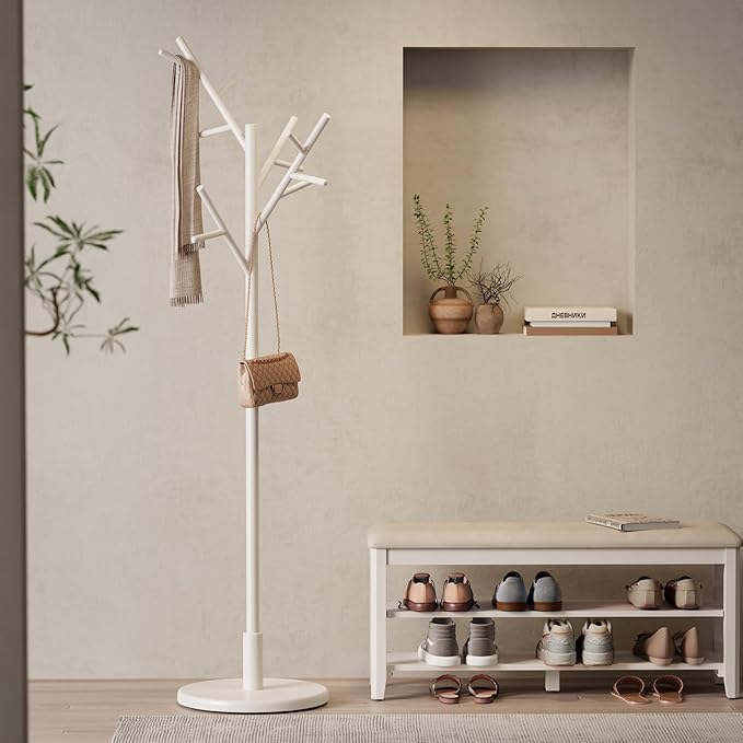Muwuele Coat Rack, Solid Wood Coat Rack Freestanding - Image 2