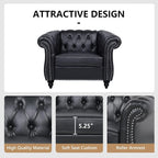 QHITTY 2 Piece Living Room Set, Sectional Chesterfield Sofa Chair Contemporary - Image 4