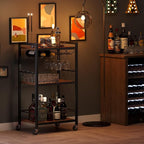 TUTOTAK Bar Cart, Home Bar Serving Cart, Microwave Cart, Drink Cart, Mobile - Image 7