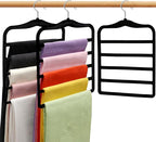 Closet Organizers and Storage, 3 Pack Pants-Hangers-Space-Saving, Velvet Non by SHUKEEKA