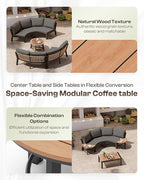 Outdoor Patio Furniture Set, 4 Piece Half-Moon Aluminum Patio Conversation Sets - Image 7