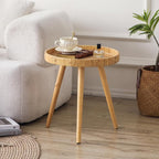 Round Side Table, Boho Circle End Table Coffee Table - Image 2