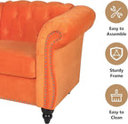 AVZEAR Chesterfield Loveseat, Modern Velvet Sofa Tufted Couch 2 Seater - Image 8