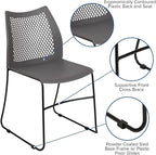 Flash Furniture HERCULES Series 661 lb. Capacity Gray Stack Chair - Image 5