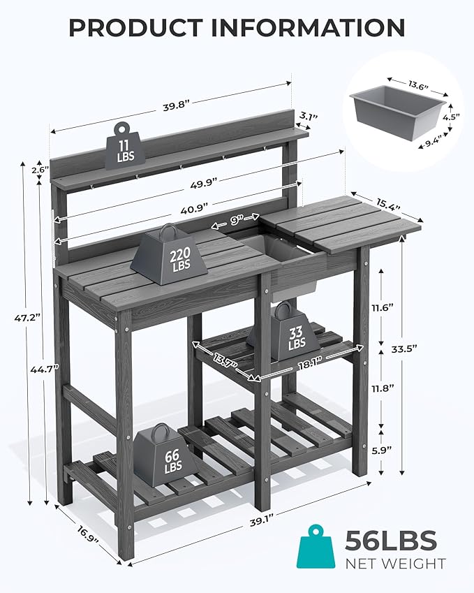 SERWALL Outdoor Potting Bench - Image 3