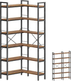 Huuger 6 Tier Bookshelf, L Shaped Corner Bookshelf by Huuger