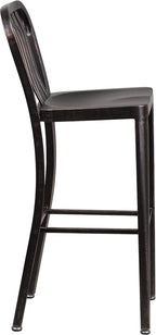Flash Furniture Gael Commercial Grade 2 Pack 30" High Black-Antique Gold Metal - Image 7