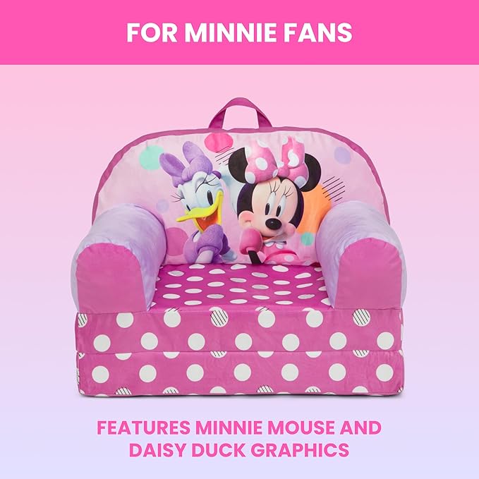 Delta Children - Minnie Mouse Cozee Buddy Flip-Out Kids Chair - Image 5