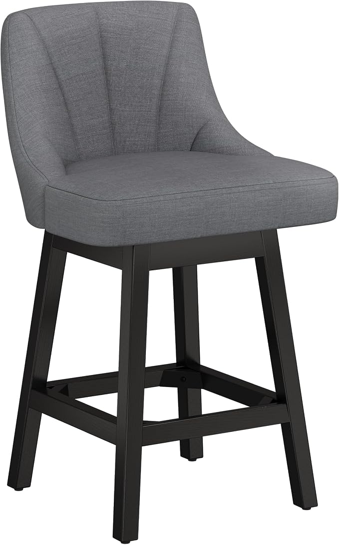YaFiti Swivel Bar Stools Set of 2, 26 Inch Counter Height Bar Stools - Image 4