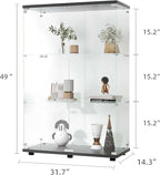 APRILSOUL Glass Display Cabinet 3-Shelf - Image 2