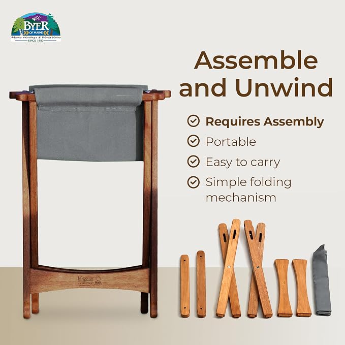 BYER OF MAINE Pangean Folding Stool – Canvas Camp & Wood Camp Stool - Image 5