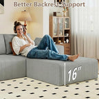 95" Cloud Sectional Couch U-Shaped Chaise - Image 5