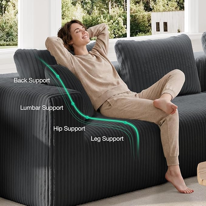 Novilla 106" Modular Sectional Sofa, Modern Cloud Sectional Couch - Image 9