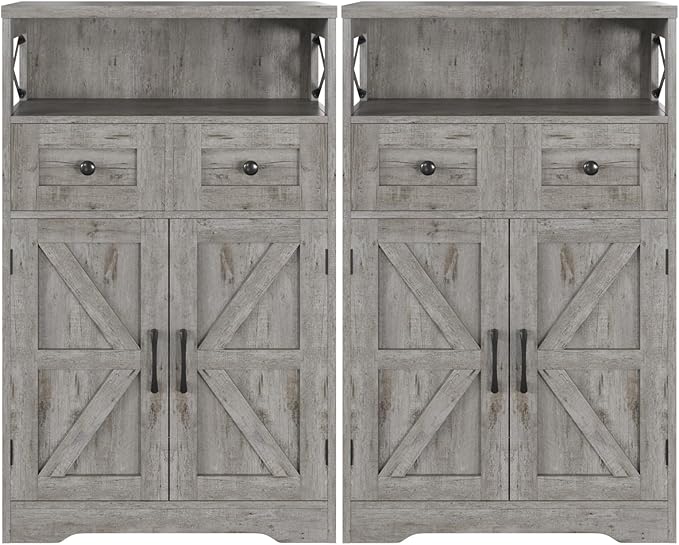 Befrases Set of 2 Farmhouse Storage Cabinet by Befrases