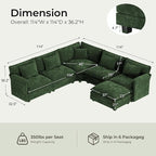 ELUCHANG 114" Oversized V-Shaped Cloud Couch Modular Sectional Sofa - Image 2