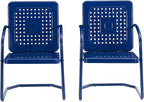 Crosley Furniture Bates 2-Piece Outdoor Chair Set, Retro Metal Patio Chairs - Image 4