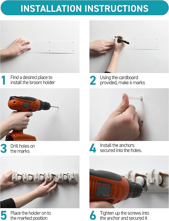 Home It Mop And Broom Holder Wall Mount - Image 5