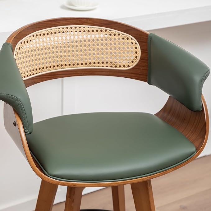 Set of 2 Rattan Swivel Bar Stools - Image 7