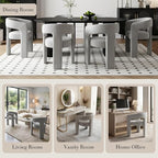 Modern Chenille Barrel Dining Chair Upholstered Fabric Dining Room Chair - Image 6