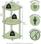 Furinno TURN-N-TUBE Corner Shelf, 3-Tier Corner Bookshelf, Display Storage - Image 2