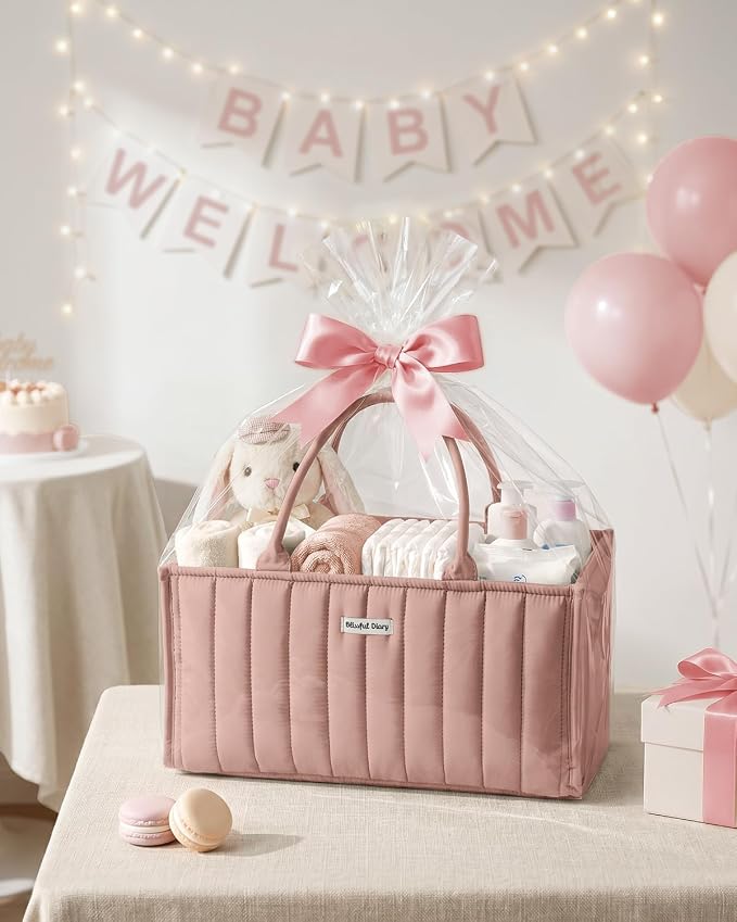 Blissful Diary Baby Diaper Caddy Organizer, Stylish Storage Basket - Image 9