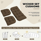 DANGHOOGY Wicker Chair Cushions, Waterproof Outdoor Loveseat Cushions - Image 6