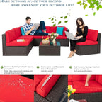 Vongrasig 7 Pieces Patio Furniture Sets, Outdoor Modular Sectional Sofa Patio - Image 5