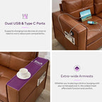 TYBOATLE 65" Faux Leather Love Seat Sofa - Image 5