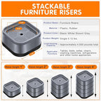 shouwuhho 9 Pack Furniture Risers Adjustable Bed Risers Heavy Duty Lifts Height - Image 2