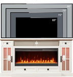 OKD Fireplace TV Stand for 80 Inch TV, Farmhouse Entertainment Center - Image 6