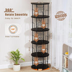 ALLSTAND 5 Tier Rotating Bookshelf, 360 ° Display Stackable Spinning Bookshelf - Image 2