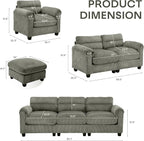 HAOMARKETS Corduroy Sofa Set, Upholstered Armchair Set of 2 and 3-Seater Sofa - Image 2