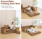 61" Convertible Sofa Bed Loveseat, Memory Foam Boneless Floor Couch - Image 7